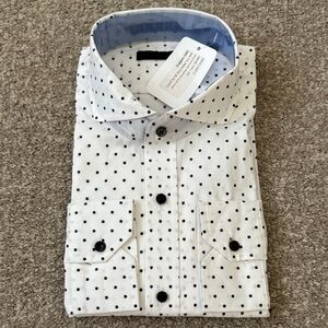 Greyson Woodard Icon White Shirt with Navy blue wolves icons